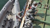 Tim reaksi cepat dari sembilan Personel Special Response Team Bakamla latihan Visit Board Search and Seizure (VBSS) dan penanganan tersangka