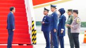 Panglima TNI Sambut Kedatangan Presiden RI usai kunjungan kerja di tiga Negara ASEAN bertempat di Lanud Halim Perdanakusuma