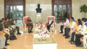 Panglima TNI Jenderal TNI Agus Subiyanto, S.E., M.Si. menerima audiensi Dirjen Bina Marga Kementrian PUPR tentang pekerjaan