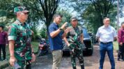 Panglima TNI Tinjau Gudang Munisi Daerah (Gudmurah) milik Kodam Jaya yang terbakar pada Sabtu malam (30 Maret) di Ciangsana