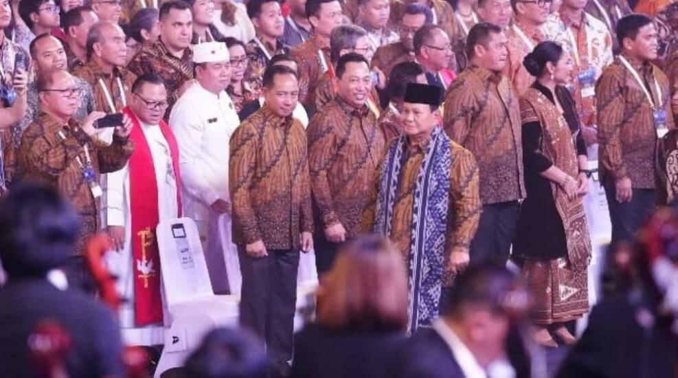 Panglima TNI Jenderal TNI Agus Subiyanto menghadiri Perayaan Puncak Natal Tahun 2024 yang dihadiri juga oleh Presiden RI