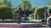 Kodim 1710/Mimika menggelar Upacara Bendera Tujuh Belasan dengan Irup Dandim 1710/Mimika Letkol Inf M. Slamet Wijaya