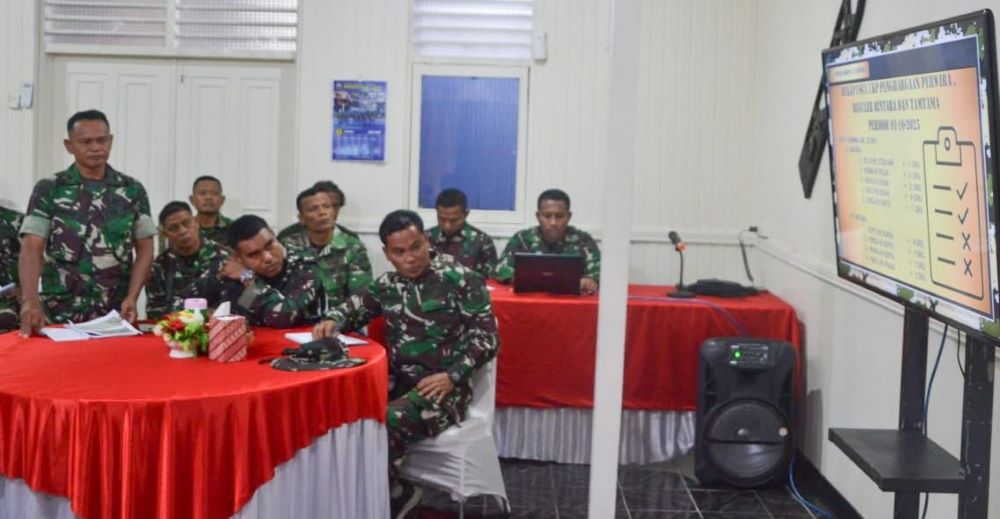 Sidang Pankar UKP, Komandan Kodim 1710/Mimika, Letkol Inf M. Slamet Wijaya, S. Sos., M. Han., M.A. memimpin Sidang