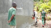 Pembuatan Bak Penampungan Air salah satu program sasaran fisik TMMD ke-123 Kodim 1510/Sula kini telah memasuki tahap akhir,